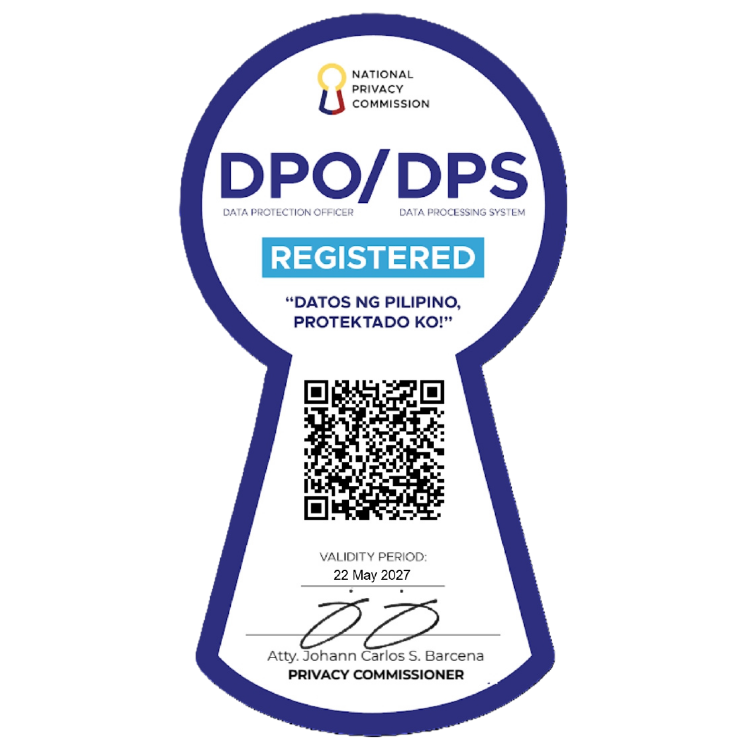 NPC DPO/DPS Registered, valid through 22 May 2027